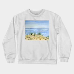 Ocean and Dunes Fine Art Watercolor Crewneck Sweatshirt